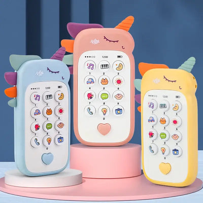 Baby Phone Toy Music Sound Telephone Sleeping Toys with Teether Simulation Toys Phone