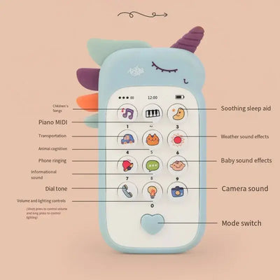 Baby Phone Toy Music Sound Telephone Sleeping Toys with Teether Simulation Toys Phone