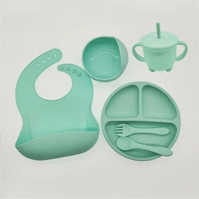 Children's Dishes Set Baby Silicone Tableware 6PCS Set