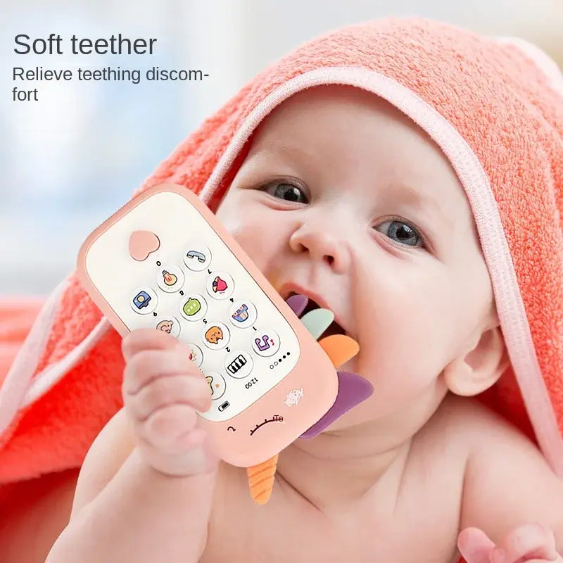 Baby Phone Toy Music Sound Telephone Sleeping Toys with Teether Simulation Toys Phone