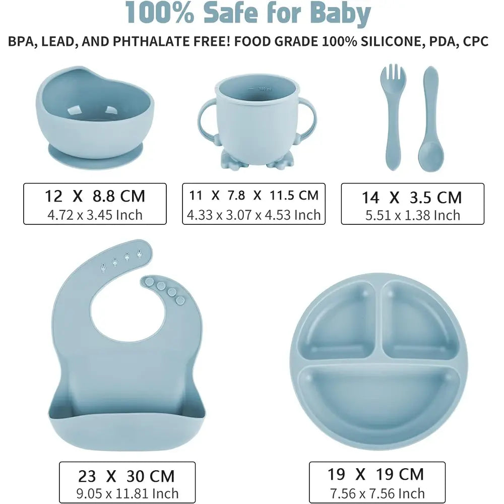 Children's Dishes Set Baby Silicone Tableware 6PCS Set