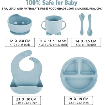 Children's Dishes Set Baby Silicone Tableware 6PCS Set