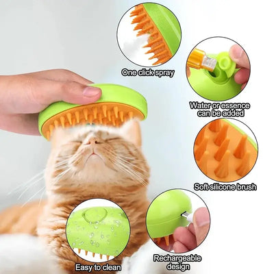 Cat Steam Brush Steamy Dog Brush 3 in 1 Electric Spray