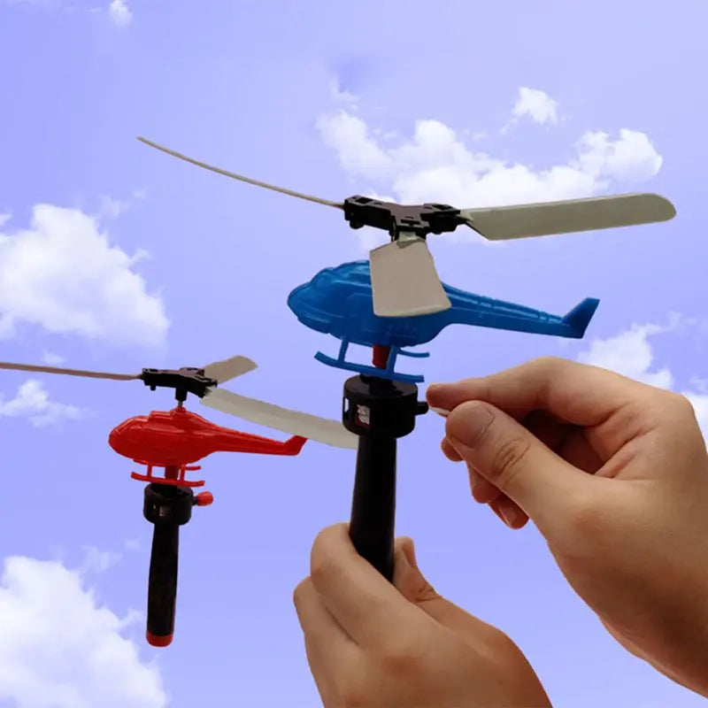 Aviation Model Copter Handle Pull Line Helicopter Plane Outdoor Toys for Kids