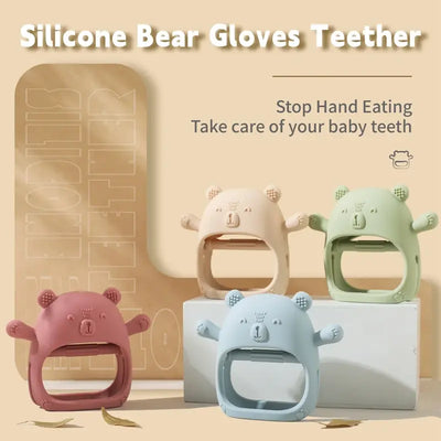 Baby Teether Gloves Kids Cartoon Bear