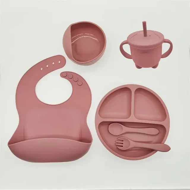 Children's Dishes Set Baby Silicone Tableware 6PCS Set