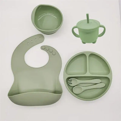 Children's Dishes Set Baby Silicone Tableware 6PCS Set