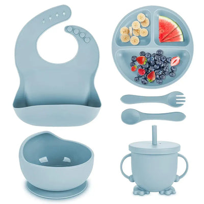 Children's Dishes Set Baby Silicone Tableware 6PCS Set